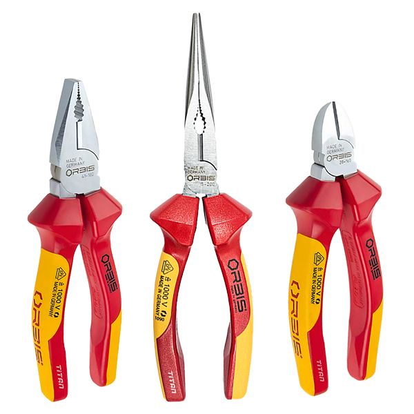 Bộ 3 cây kìm điện ORBIS 44RV03S loại dài 160mm, VDE 1000V