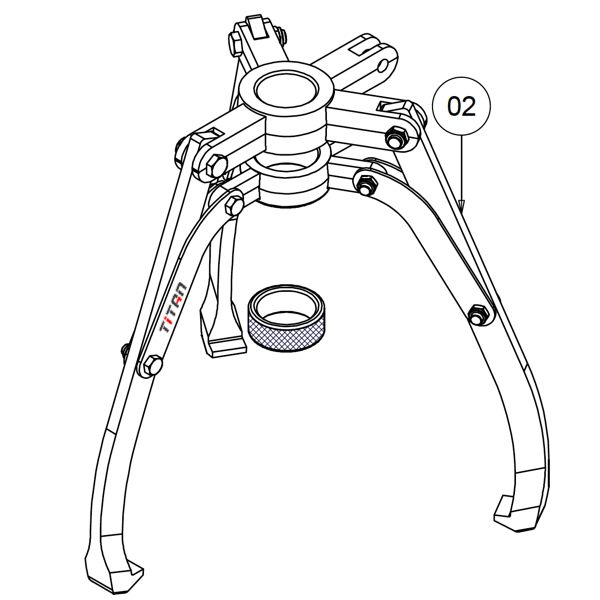 Bộ càng vam 3 chấu JAE12T cho cảo thuỷ lực 12 tấn PME1200