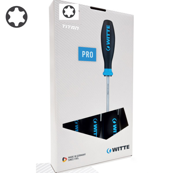 Bộ tua vít sao 06 cây 670037, từ T10-T40, cán đúc nhựa 2 lớp WITTE