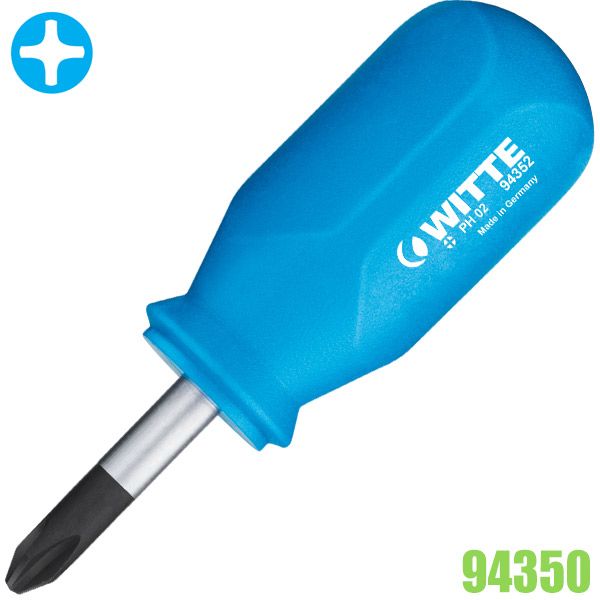 Tua vít bake ngắn WITTE 94350, tô vít PH lùn lưỡi dài 25mm