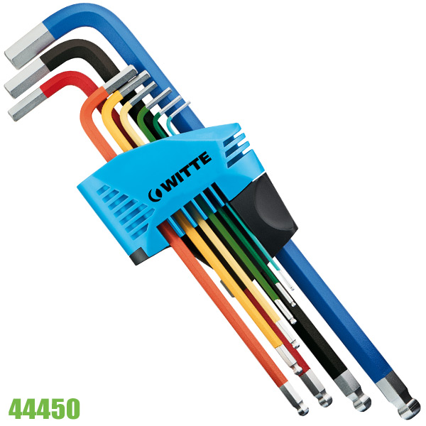 Bộ lục giác màu đầu bi từ 1.5-10mm WITTE 44450