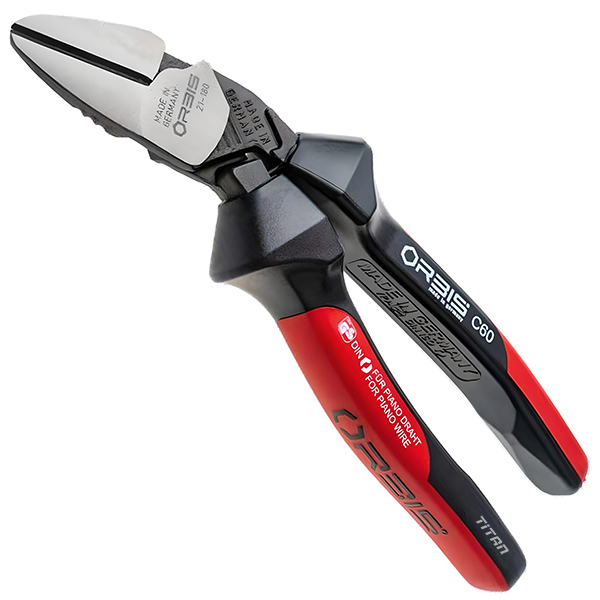 Kìm cắt cạnh mỏ cong 7 inch, mặt đen bóng, cán đen - đỏ