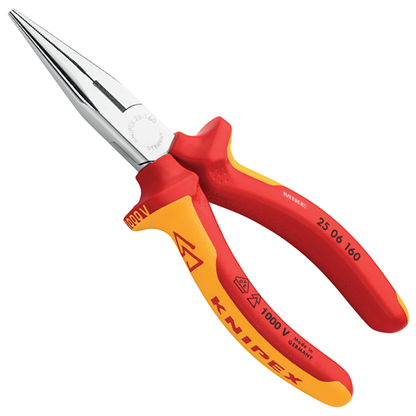 Kìm mũi nhọn Knipex 25, có lưỡi cắt và kẹp ở không gian hạn chế